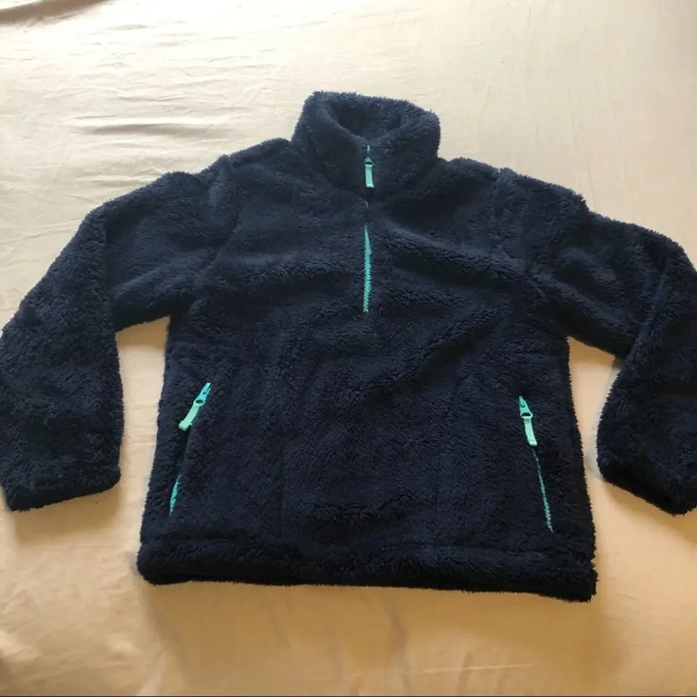 NWT J.Crew Size Medium Kids Navy Sherpa Pullover